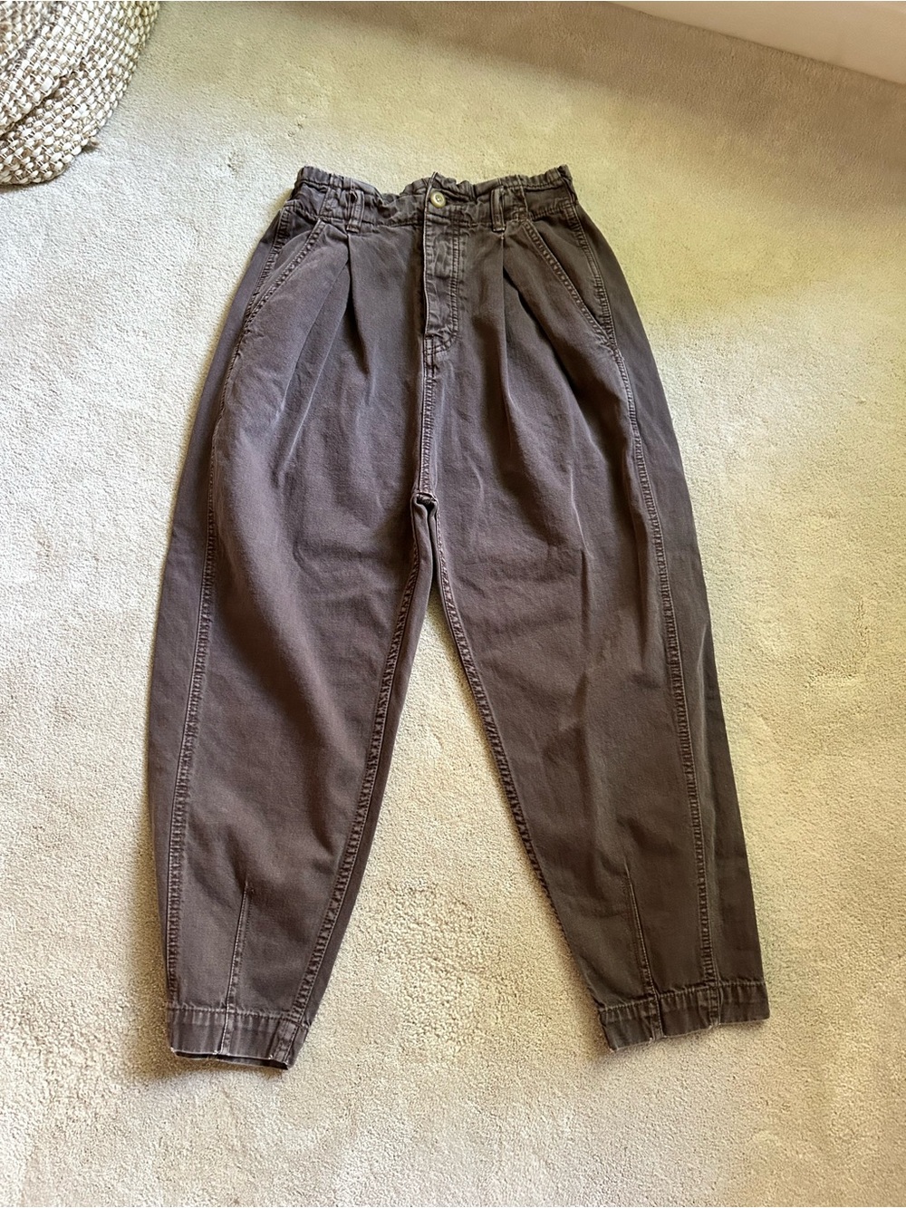 We The Free Brown Relaxed Tapered mom jeans
